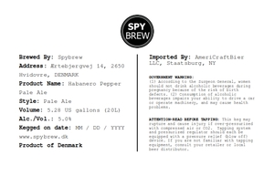 Spybrew Habanero Pale Ale January 2020