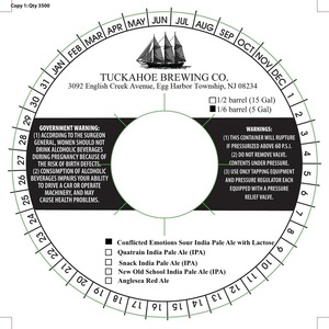Tuckahoe Brewing Company Conflicted Emotions Sour India Pale Ale With Lactose January 2020