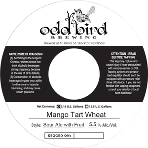 Odd Bird Brewing Mango Tart Wheat January 2020