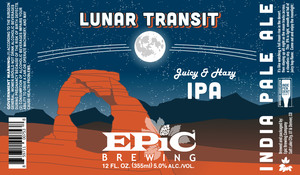 Epic Brewing Lunar Transit IPA February 2020