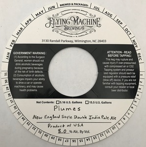 Flying Machine Brewing Co. Plumes New England Style Double India Pale Ale February 2020