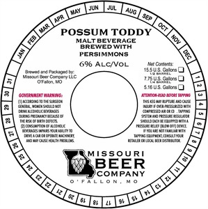 Missouri Beer Company Possum Toddy February 2020