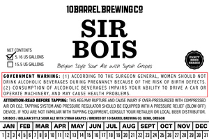 10 Barrel Brewing Co Sir Bois February 2020