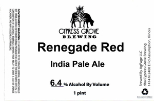 Cypress Grove Brewing Renegade Red India Pale Ale February 2020