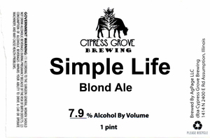 Cypress Grove Brewing Simple Life Blond Ale February 2020