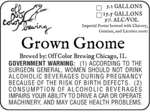 Off Color Brewing Grown Gnome