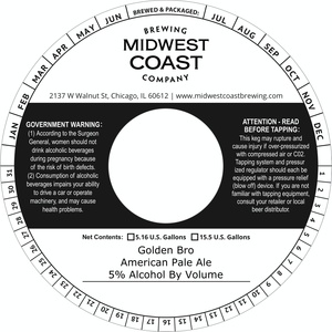 Midwest Coast Brewing Company Golden Bro American Pale Ale February 2020