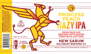 New Sarum Salisbury Brewing Co Princess Peach Hazy IPA (india Pale Ale Brewed With Blood Peaches And Lactose) February 2020