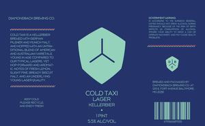 Cold Taxi Lager Kellerbier March 2020