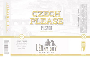 Lenny Boy Brewing Czech Please February 2020