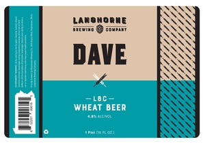 Langhorne Brewing Company Dave Lbc Wheat