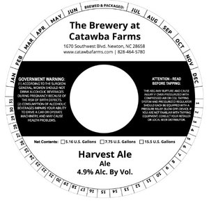 The Brewery At Catawba Farms Harvest Ale March 2020