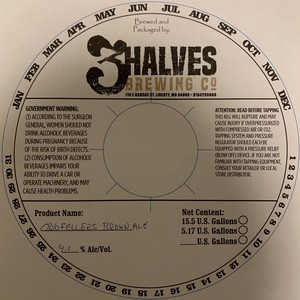 3 Halves Brewing Co Oddfellers Brown Ale March 2020