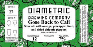 Diametric Brewing Company Gose Back To Cali