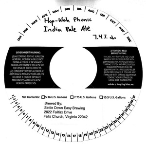 Settle Down Easy Brewing Hop-wah Phonic India Pale Ale