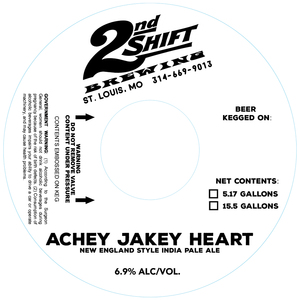 2nd Shift Brewing Achey Jakey Heart March 2020