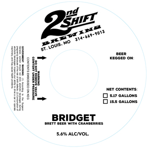 2nd Shift Brewing Bridget March 2020