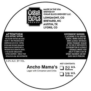 Oskar Blues Brewery Ancho MamaÂ¿¿s March 2020