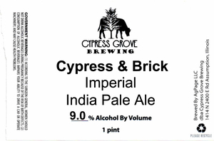 Cypress Grove Brewing Cypress & Brick Imperial India Pale Ale March 2020