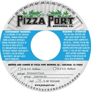 Pizza Port Brewing Co Permanent Vacay March 2020