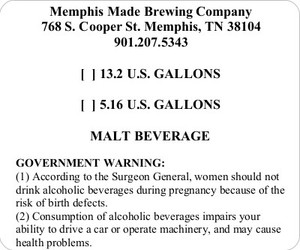 Memphis Made Brewing Cat Nap March 2020