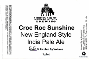 Cypress Grove Brewing Croc Roc Sunshine New England Style India Pale Ale March 2020