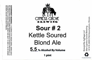 Cypress Grove Brewing Sour # 2 Kettle Soured Blond Ale March 2020