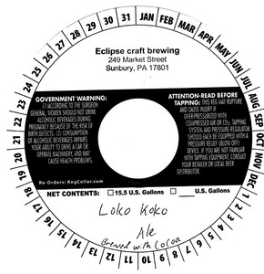 Eclipse Craft Brewing Loco Koko March 2020