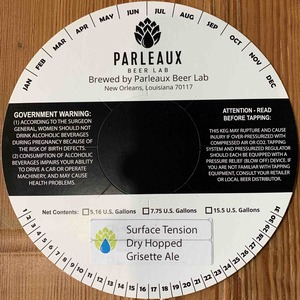 Surface Tension Dry Hopped Grisette March 2020
