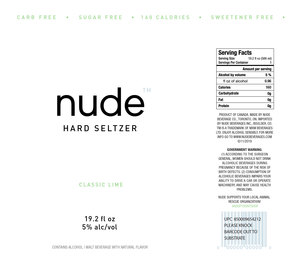 Nude Hard Seltzer Classic Lime