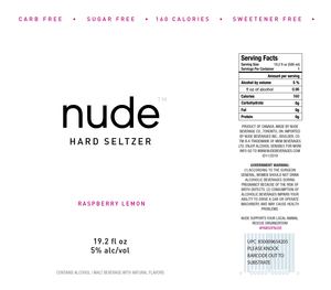 Nude Hard Seltzer Raspberry Lemon