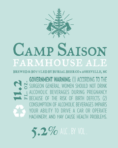 Burial Beer Co Camp Saison March 2020