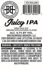 Breckenridge Brewery, LLC Juicy IPA