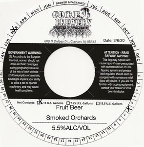 Core 3 Brewery Smoked Orchards April 2020