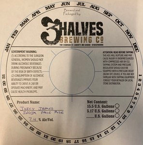 3 Halves Brewing Co Juicy James India Pale Ale March 2020