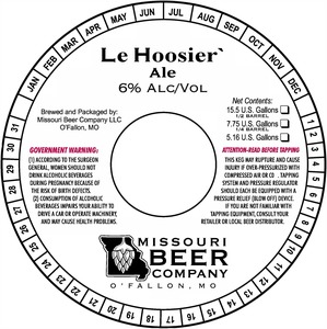 Missouri Beer Company Le Hoosier` March 2020