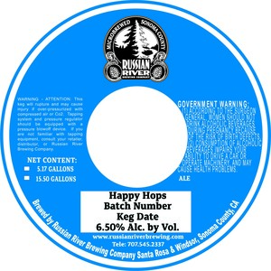 Russian River Brewing Company Happy Hops March 2020