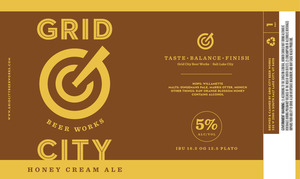 Grid City Beer Works Honey Cream Ale April 2020