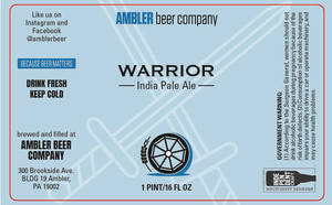 Ambler Beer Company Warrior April 2020