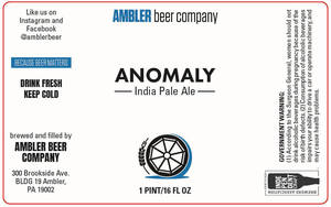 Ambler Beer Company Anomaly India Pale Ale April 2020