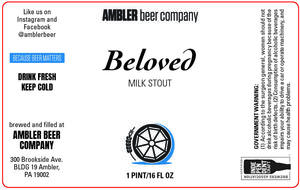 Ambler Beer Company Beloved Milk Stout April 2020