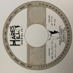 Hares Hill Brewing Co Stone House Lager April 2020