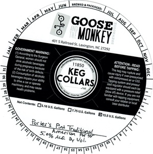 Goose And The Monkey Brew House Porter's Pint Traditional American Porter