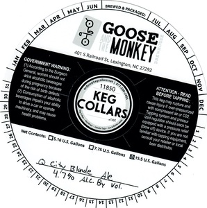 Goose And The Monkey Brew House Q City Blonde Ale
