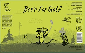 Off Color Brewing Beer For Golf