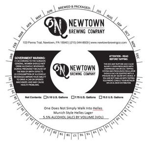 Newtown Brewing Company One Does Not Simply Walk Into Helles