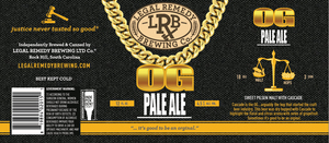 Legal Remedy Brewing Co. Og Pale Ale May 2020