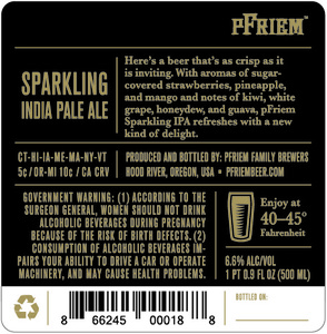 Pfriem Family Brewers Sparkling India Pale Ale