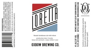 Oxbow Brewing Co Loretta May 2020