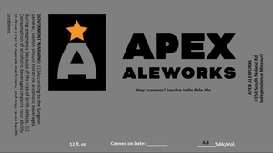 Apex Aleworks Hey Scamper! Session India Pale Ale May 2020